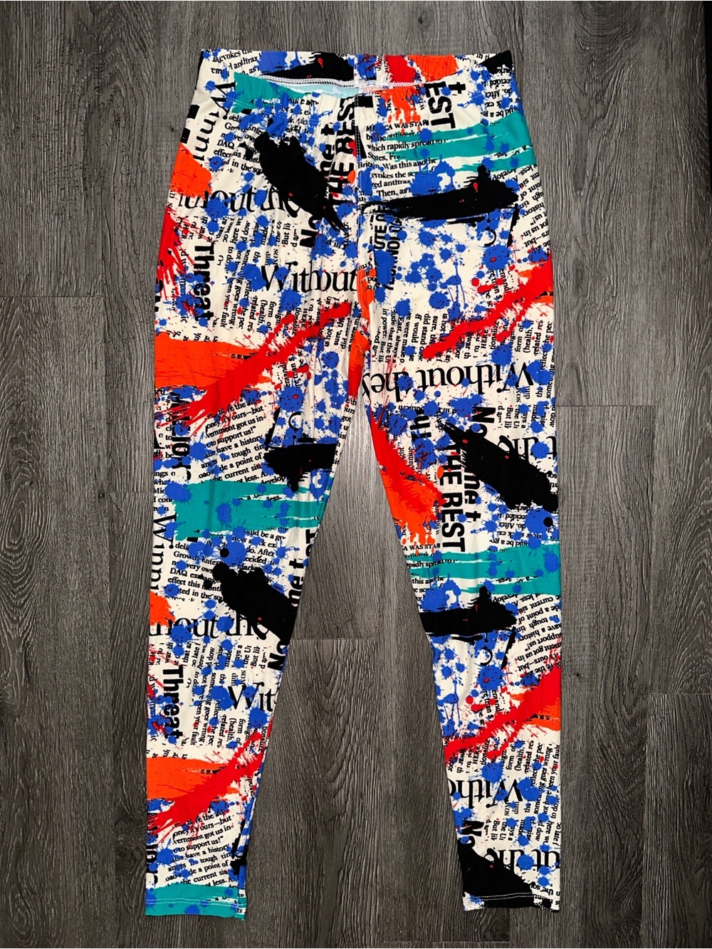 Newsprint Print Leggings